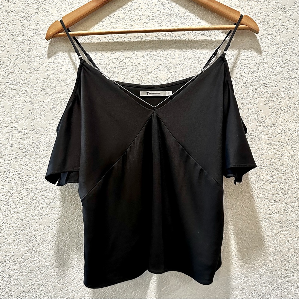T by Alexander Wang | Cold Shoulder Silk Camisole with Chain Accent | Size 0